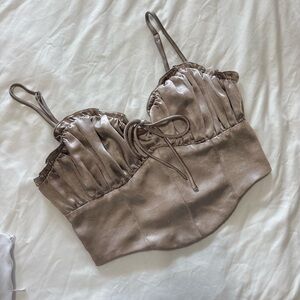 Elegant Satin Bustier Top